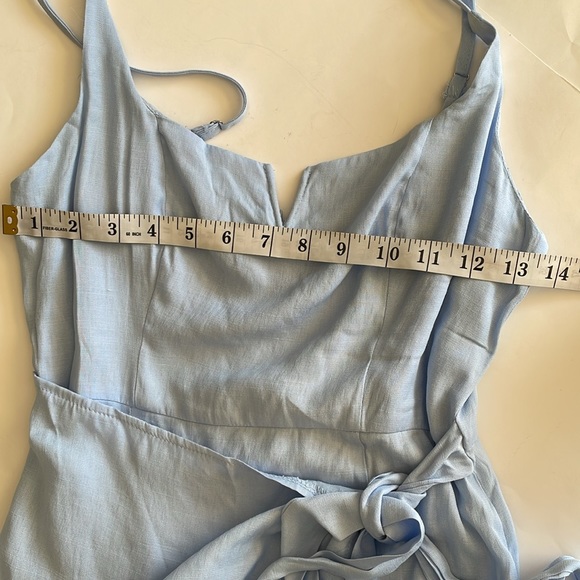 Hello Molly song on the minute blue faux wrap ruffle mini dress size 6 - Picture 8 of 10